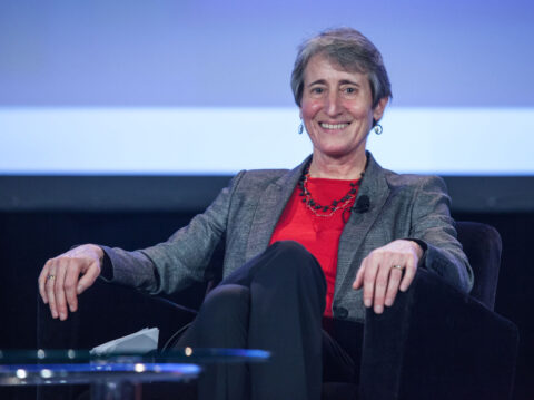 Secretary of the Interior Sally Jewell welcomes questions during the Union Agency Lecture. © Gary Wagner Photos