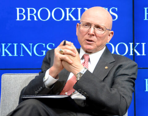 Adm. Robert Papp, Jr. speaking at the Brookings Institution on 12 March. Credit: Randy Showstack