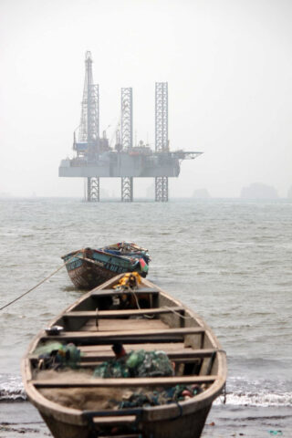 An offshore oil production platform off the coast of Cameroon. Credit: Carsten ten Brink, CC BY-NC-SA 2.0