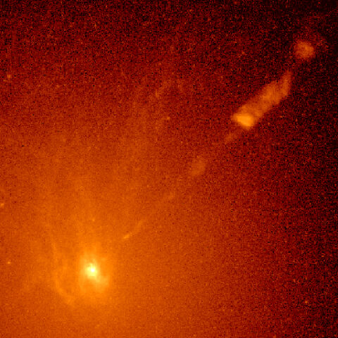 Hubble image of a spiral-shaped disk of hot gas at the core of the galaxy M87. Measurements with Hubble in 1994 showed that the disk is rotating so rapidly so close to the galaxy’s center that only the tug of an ultraheavy object—a supermassive black hole—could account for the disk’s motion. Credit: Holland Ford, STSI/JHU; Richard Harms, Applied Research Corp.; Zlatan Tsvetanov, Arthur Davidsen, and Gerard Kriss , JHU; Ralph Bohlin and George Hartig, STSI; Linda Dressel and Ajay K. Kochhar, Applied Research Corp.; and Bruce Margon, UW; NASA/ESA