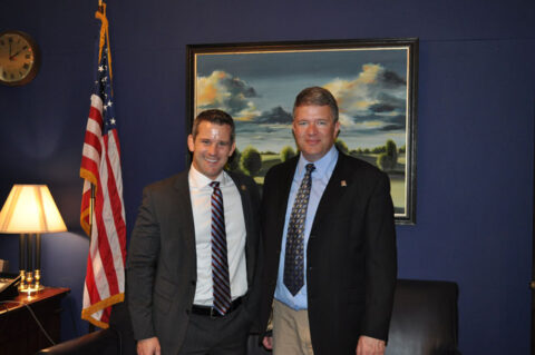 Mike Phillips, of Illinois Valley Community College, with Rep. Adam Kinzinger (R-Ill.). Credit: Kinzinger staff
