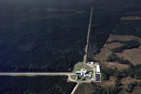 The Livingston, La., LIGO Laboratory is one of two facilities needed to confirm the detection of gravitational waves. The other is near Hanford in eastern Washington. Nearer to the Gulf of Mexico, the Livingston facility is especially challenged by microseismic noise from ocean waves churned up by storms. Credit: Caltech/MIT/LIGO Lab
