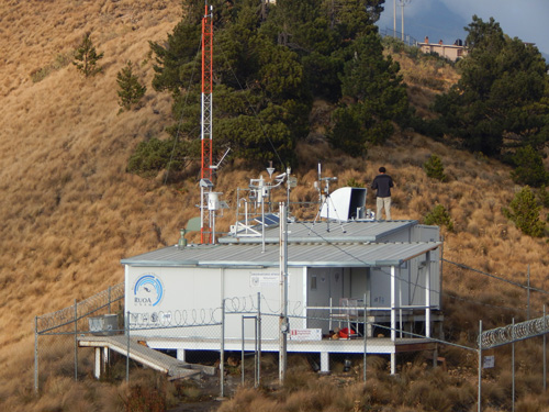 The Altzomoni Atmospheric Observatory is located in the Iztaccíhuatl-Popocatépetl National Park at 4000 meters above sea level.
