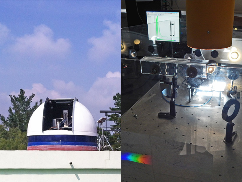 Experimental setup at the Universidad Nacional Autónoma de México, where the course was hosted.