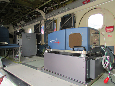 The Titan multispectral airborne laser scanner unit aboard a Twin Otter aircraft.