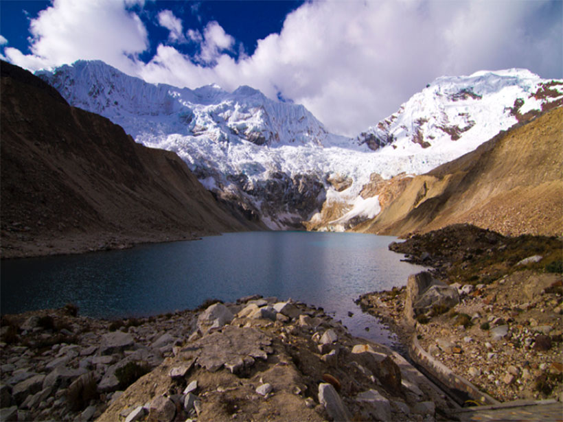 Lake Palcacocha, which flooded the city of Huaraz, Peru, in 1941.