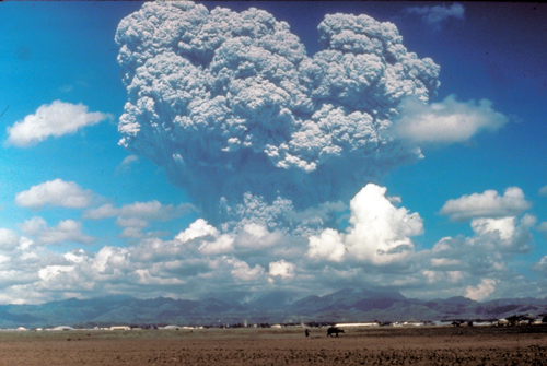 12 June 1991 eruption column from Mount Pinatubo.