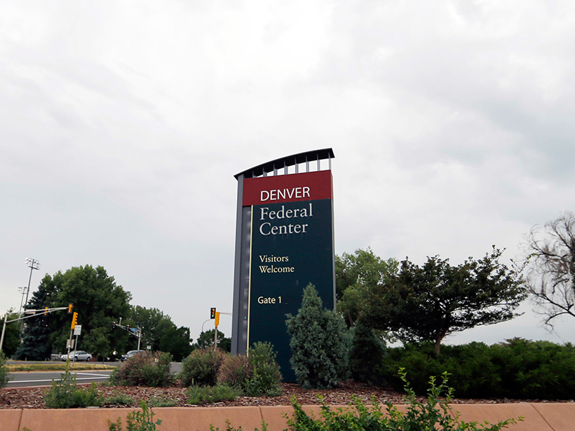 The main entrance to the Federal Center in Lakewood, Colo., where the inorganic section of the Energy Geochemistry Laboratory was located until the lab closed this spring. The U.S. Geological Survey found evidence of scientific misconduct in the lab section.
