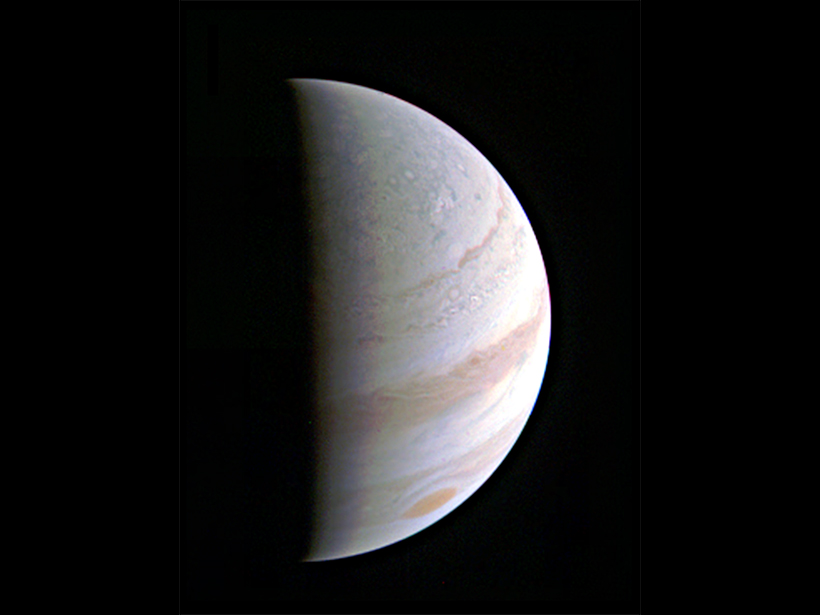 An image of Jupiter taken by NASA's Juno spacecraft on 27 August.