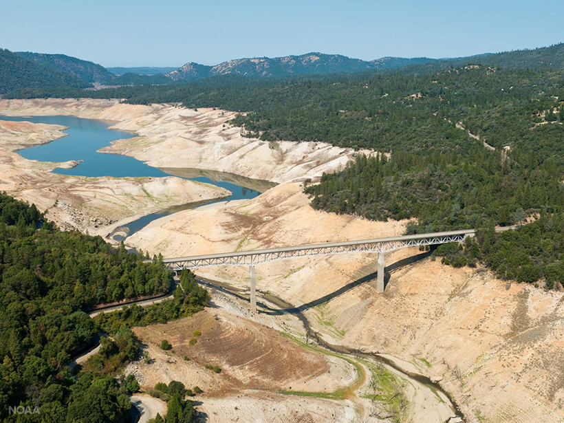 Lake Oroville shows the effects of California’s extended drought.