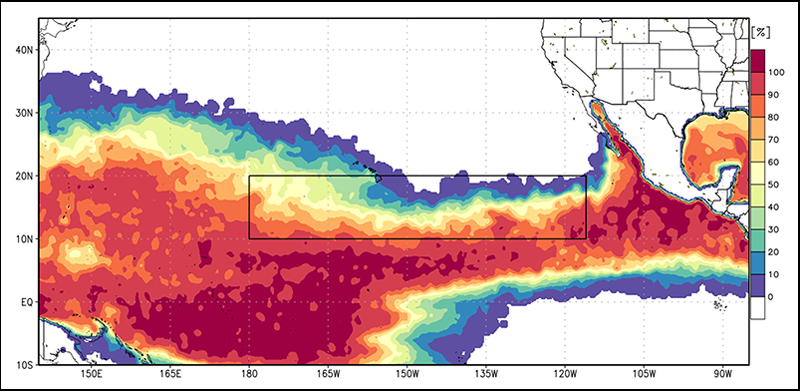 A region of the eastern North Pacific Ocean is a hotbed for hurricane development.