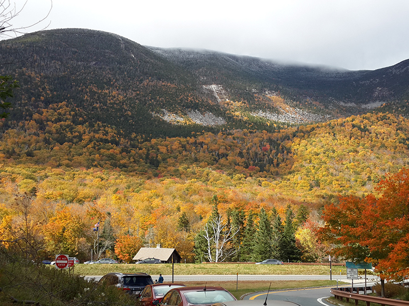 Fall foliage on New Hampshire's White Mountains.