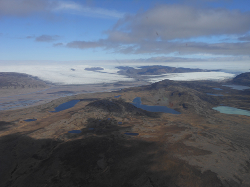 A variety of ecosystems coexist southeast of Kangerlussuaq at the margin of the Greenland Ice Sheet.
