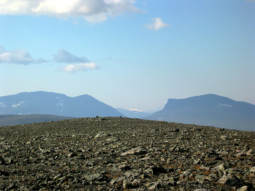 Nonglacial upland surface in the mountains of northern Sweden.