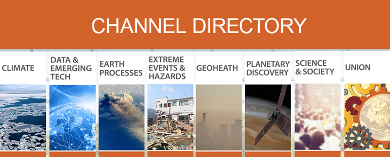The eight channels featured on AGU On-Demand.