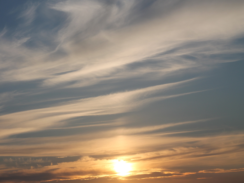 Cirrus clouds at sunset.