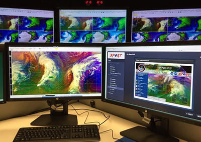 Forecasters can access training material while viewing and analyzing imagery during the demonstration.