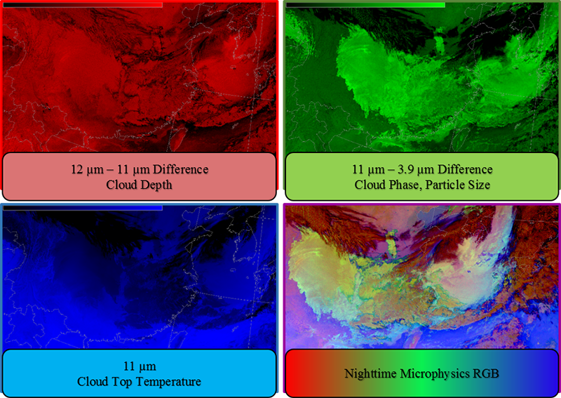 Red, green, and blue components for the NtMicro RGB imagery and the resulting composite image.