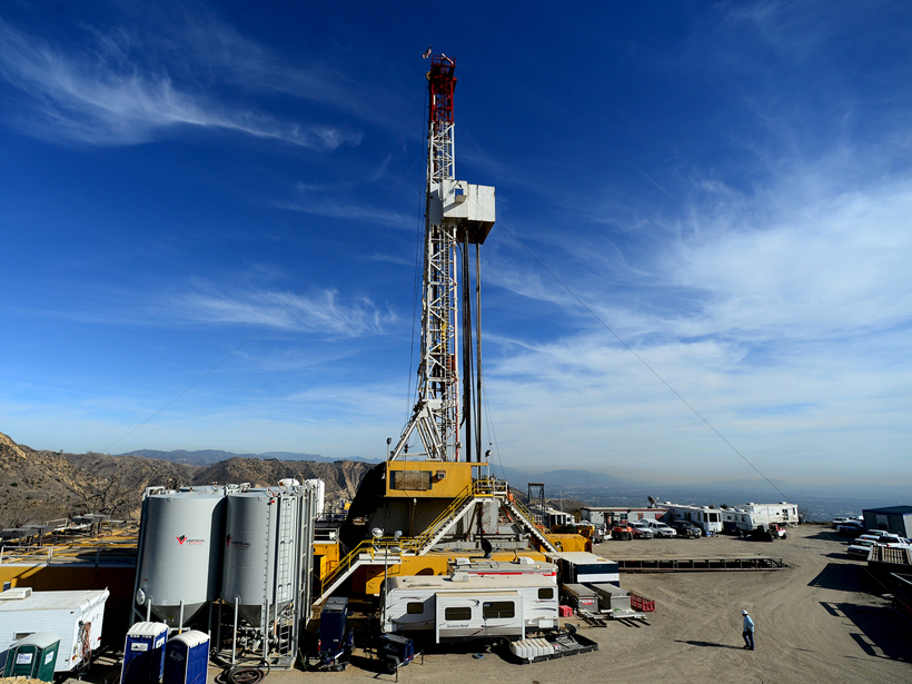 Crews work on a relief well at California’s Aliso Canyon gas field after a leak that began in December 2015.