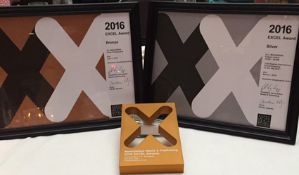 Eos took home three awards at the Association Media & Publishing EXCEL Awards ceremony in June 2016.