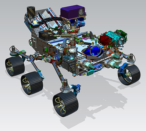 The Mars 2020 rover has new scientific instruments and a sampling and caching system for possible sample return to Earth.