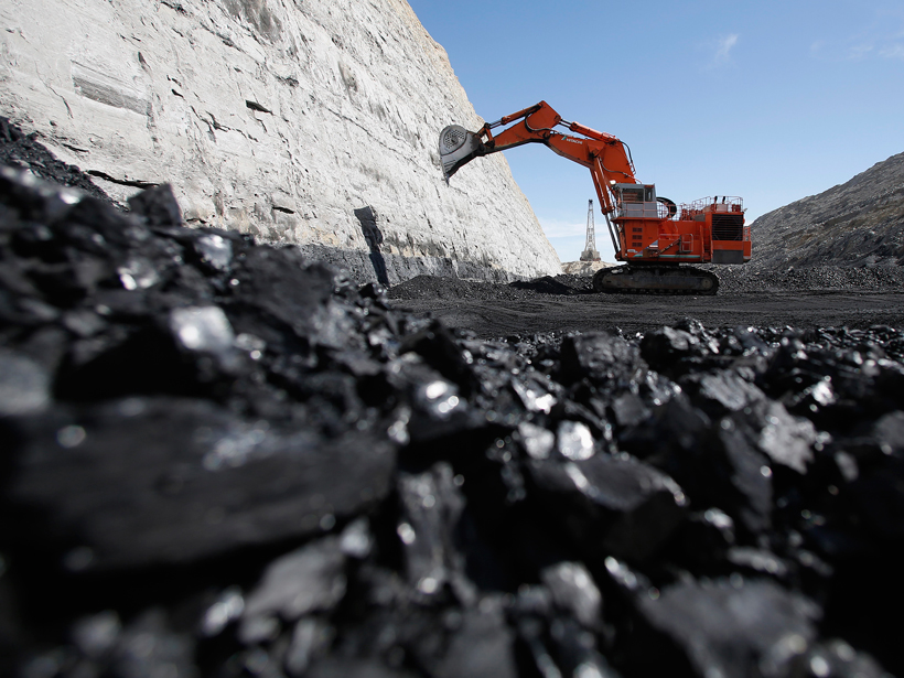 Coal is excavated at a Wyoming mine in 2014.