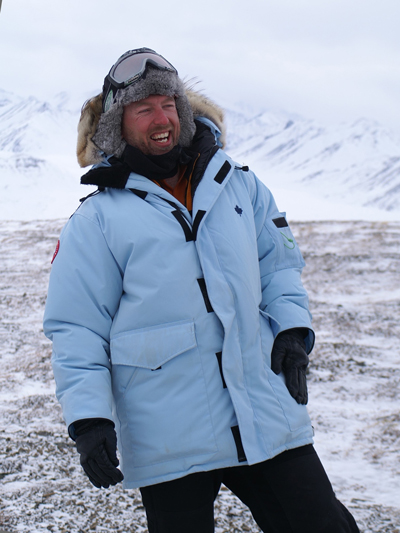 Drew Slater on an April 2009 trip to the Atigun Gorge in Alaska.
