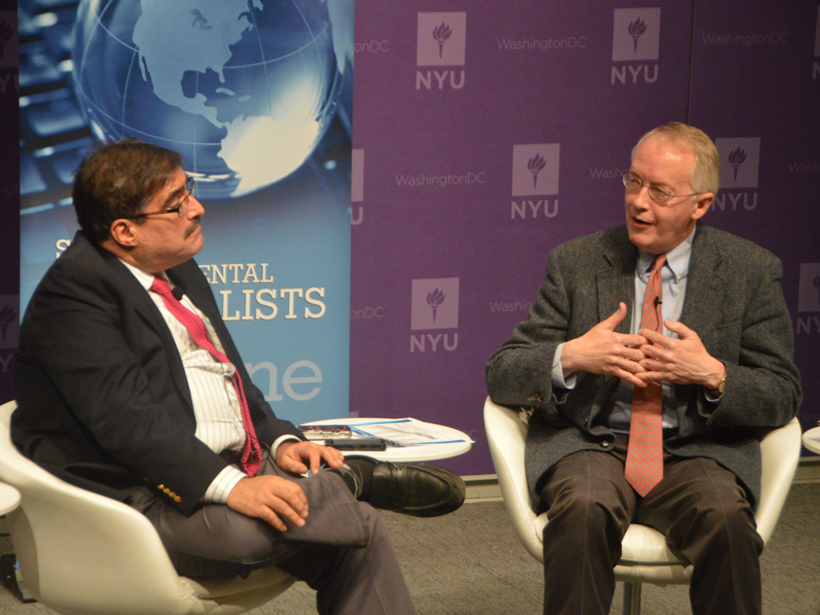Myron Ebell is interviewed by Associated Press reporter Seth Borenstein.