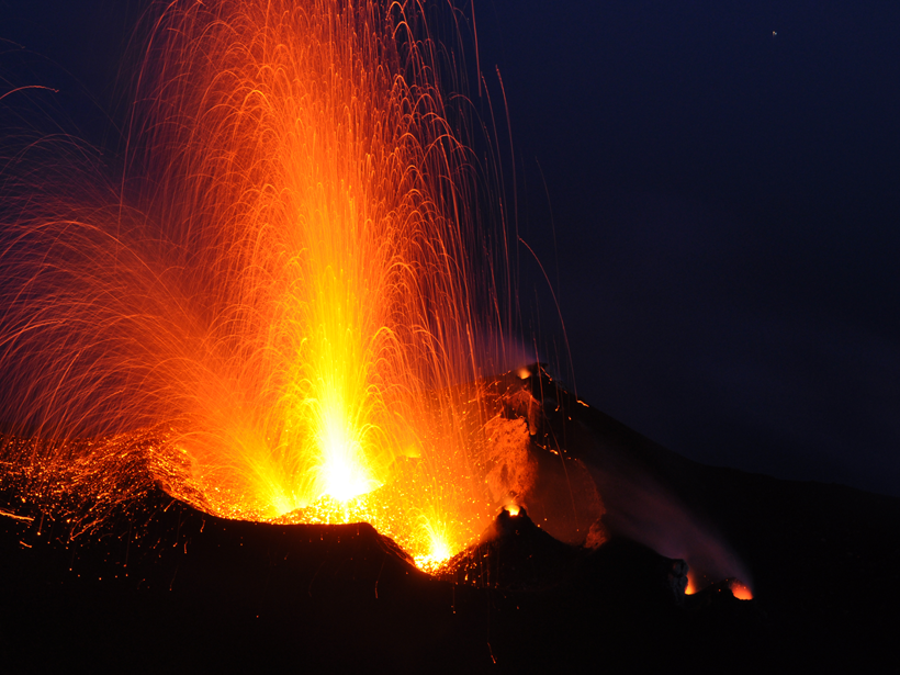 Researchers work to track the fragmented magma bombs that fly through the air during an explosive eruption