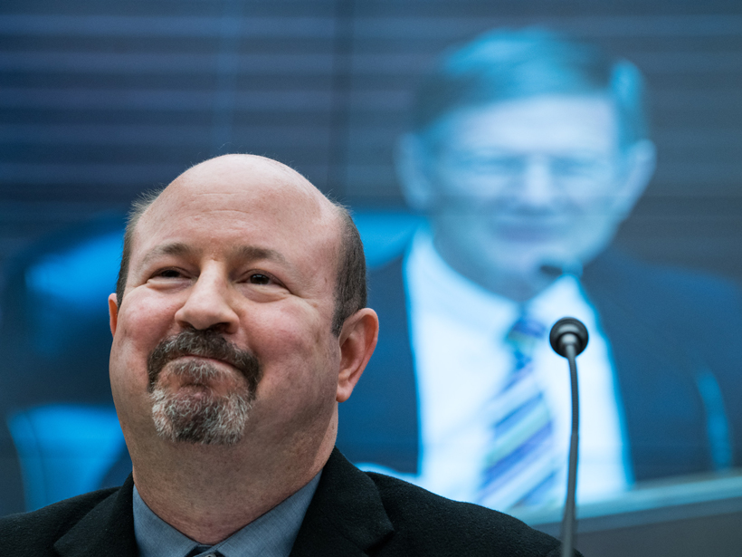Michael Mann, professor of atmospheric science at Pennsylvania State University, testifies at the hearing.