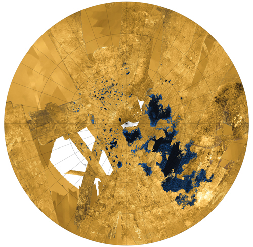Titan northern lakes and seas.