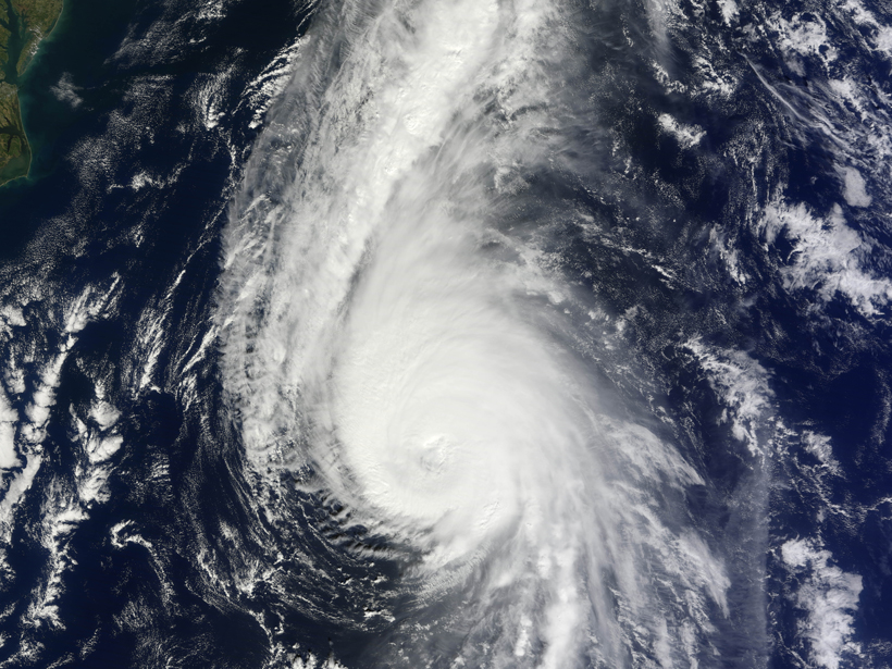 Natural-color image of category 3 Hurricane Gonzalo on October 17, 2014.