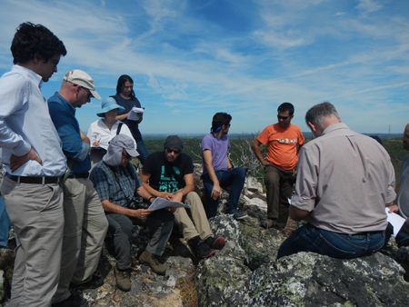 Researchers gather to discuss where to position flux towers for a fieldwork designed to measure wind energy over Europe.