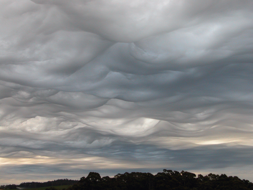 Asperitas clouds over Burnie, Tasmania.