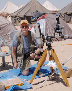 Astrophysicist Fred Espenak, who shot the eclipse stamp photo.