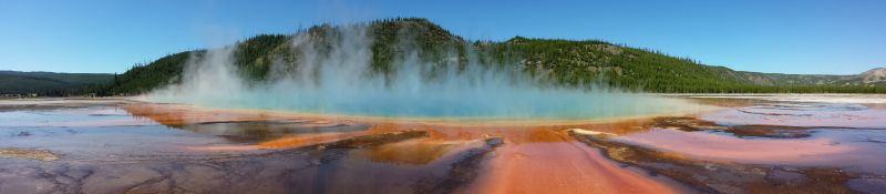 The Grand Prismatic hot spring in Yellowstone National Park.