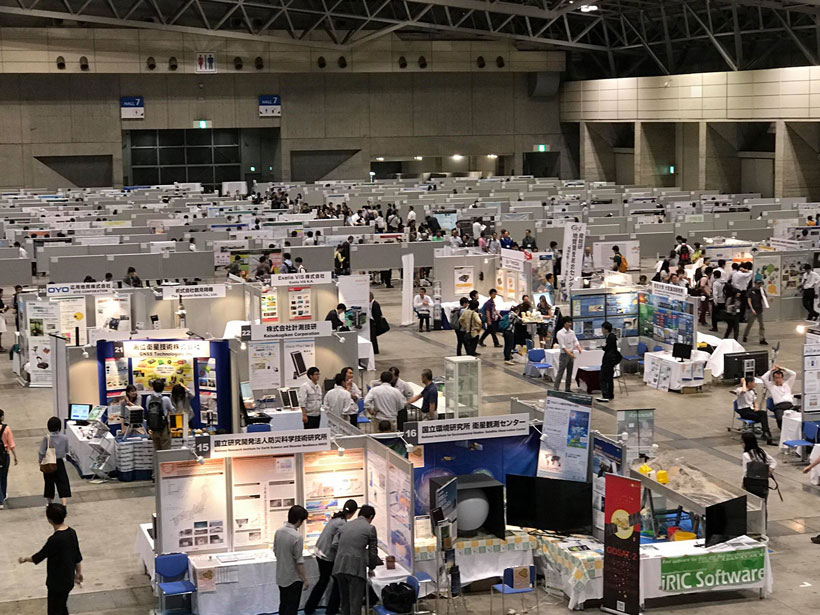 Exhibits and poster hall at the joint JpGU