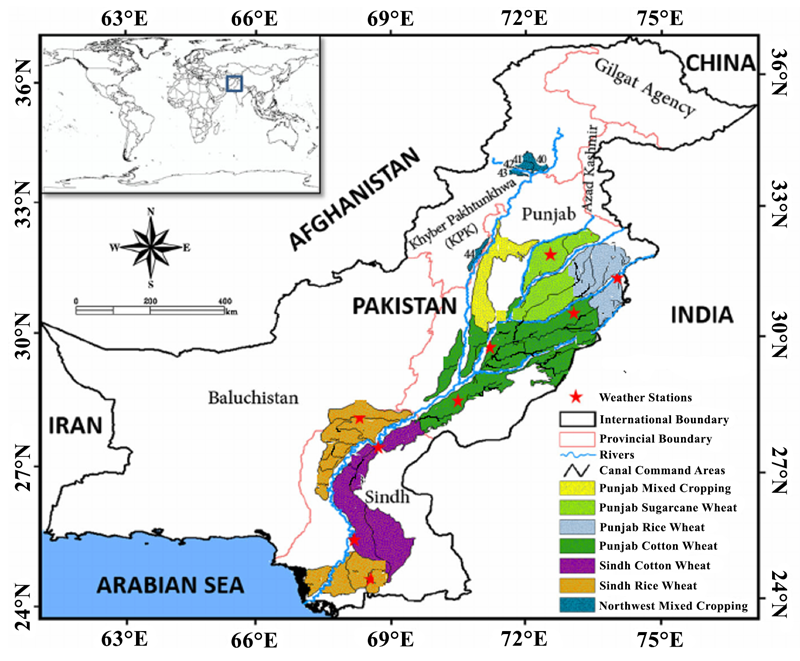 Location of the Indus Basin Irrigation System in Pakistan.