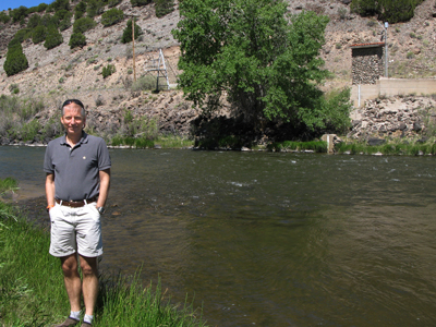 Tim Cohn visits the historic USGS stream gauge at Embudo, N.M.