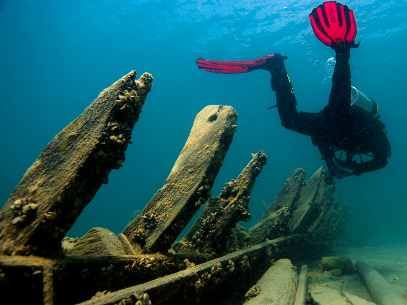 Thunder Bay National Marine Sanctuary, located in Lake Huron, protects one of the best preserved collections of shipwrecks in the United States.