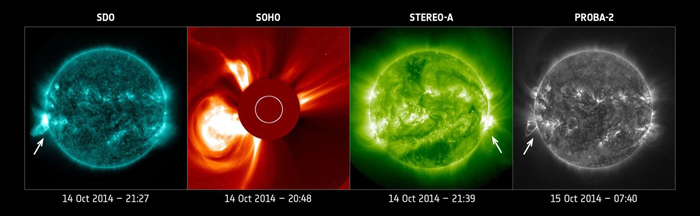 Observations of the October 14, 2014 coronal mass ejection