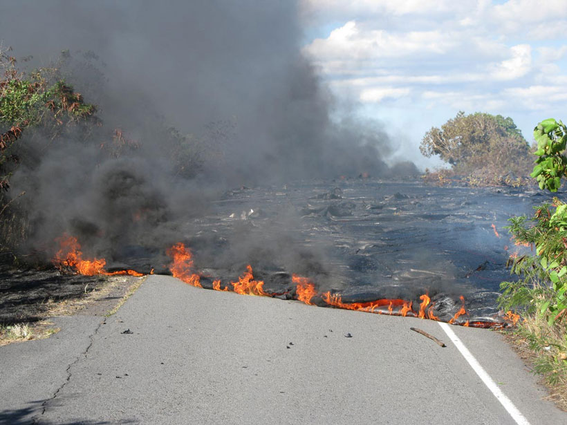 Lava flowing from Kīlauea volcano
