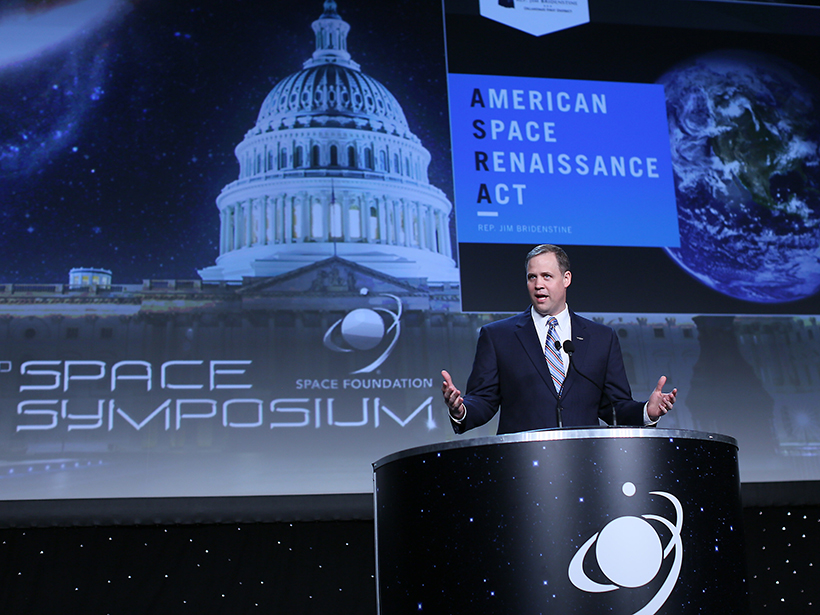 U.S. Rep. Jim Bridenstine at the 32nd Space Symposium in 2016.