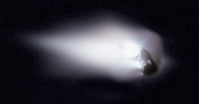 Close-up of Halley's comet.