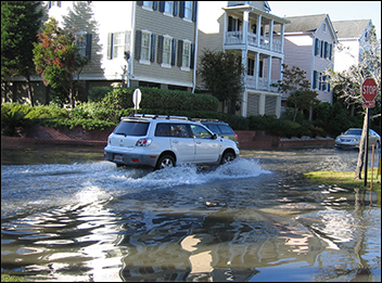 Flooded street in Charleston, S.C.