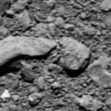 Rosetta’s final image, snapped shortly before the spacecraft’s controlled crash
