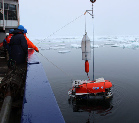 Drone deployed in Arctic.