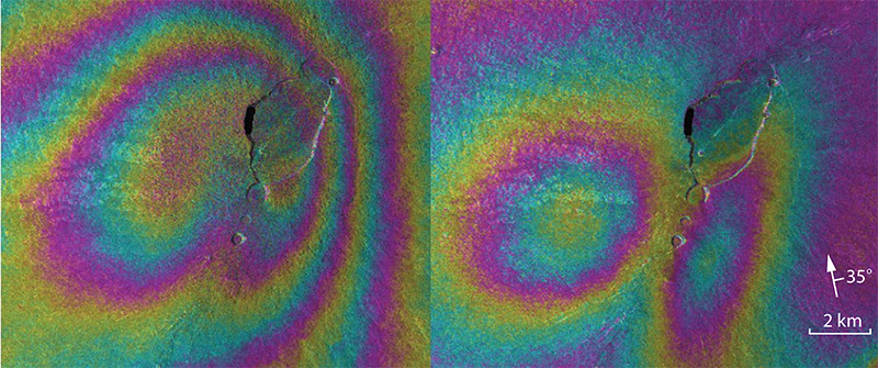 Shift in locus of inflation toward Mauna Loa’s upper Southwest Rift Zone in October 2015.