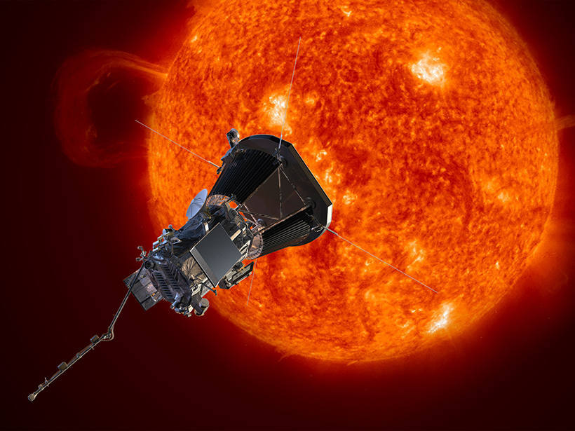Parker Solar Probe spacecraft approaching the Sun.