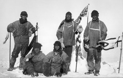 Image of Scott’s South Pole party taken on 18 January 1912.